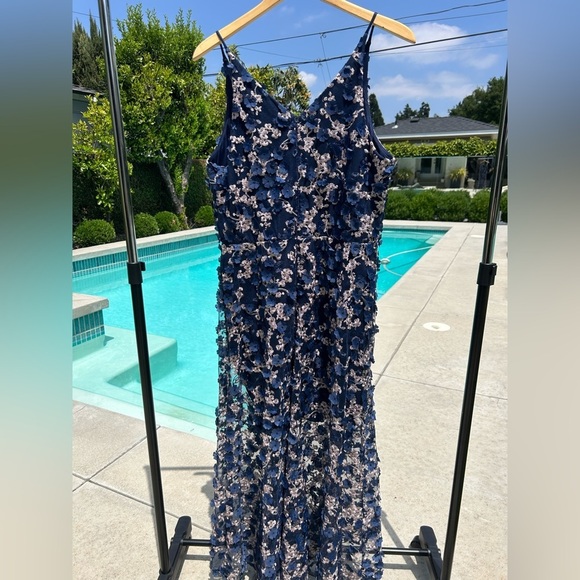 Xscape Evenings Xscape 3D Floral V Neck Gown Wedding Guest Formal Evening Gown - Picture 10 of 12